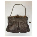Antique German Silver Mesh Purse & Sterling