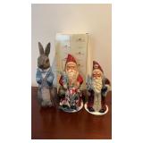 Papier Mache Figures Including Rabbit