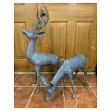 Pair Heavy Metal Stag & Doe Figures