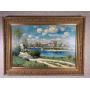 Oil on Canvas European River Scene, Signed