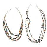 2 Multi Strand Mixed Stone S. Western Necklaces