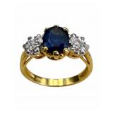 18k Sapphire & Diamond Ring
