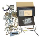 Lot With 18k Opal Pin, 14k, Knives, Mix