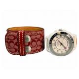 Coach Boyfriend Watch & Monogram Canvas Cuff
