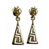 14k Gold 1 Inch Dangle Earrings