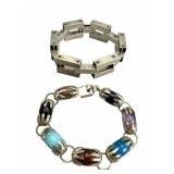 Sterling Bracelets, 1 with Stones