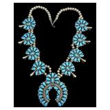 Vintage-Style Faux Turquoise Squash Blossom