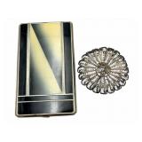 Silver Filigree Brooch & Art Deco Cigarette