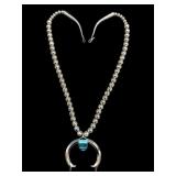 McCray Sterling Navajo Turquoise Naja Necklace