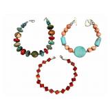 3 Mixed Stone South W. Style Bracelets