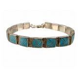 ASC Zuni Style Sterling & Turquoise Bracelet