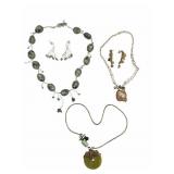 Artisan Silver & Brass Necklaces Lot with Gems