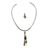 Taxco Sterling Collar & Artisan Pendants Set