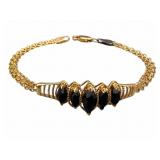 14K Italian Gold & Onyx Bracelet