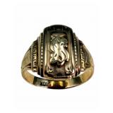 10K Gold Dainty Lion Motif Ring, Size 3