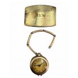 Sterling & 14k Buckle with Hafis Pocket Watch