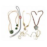 Artisan Leather, Suede, Clay & Stone Necklace