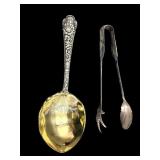 Gorham Cluny Sterling Spoon & Bird Claw Tongs