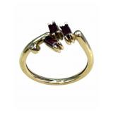 14K Gold Ring with Garnets