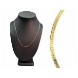 14K Gold Flat Link Necklace