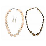 2 Stone Necklaces & Earrings, Sterling End