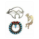 Sterling Brooches, Roger Skeet & Rick Werito