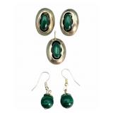 Silver & Malachite Jewelry Set