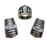 Silpada Sterling & CZ Earrings & Ring Set