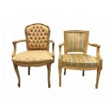 2 French Style Painted Arm Chairs