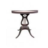 Lavender Paint Decorated Harp/Lyre Base Table
