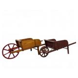 2 Child Size Wooden Wheelbarrows