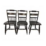 Three Hitchcock Black Stenciled Side Chairs