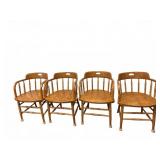 4 Bent Bros Oak Barrel Chairs