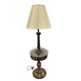 Ornate Brass & Stained Glass Floor Lamp