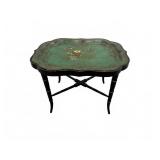 Hand Painted Tray Table with Floral Design
