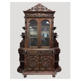 Ornate Heavy Carved Cabinet w/ Animal Carvings