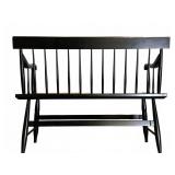 Hitchcock Black Settee with Stencil Decor