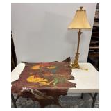 Painted Cowhide & Modern Table Lamp