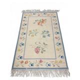 Woven Area Rug with Tulip Motif