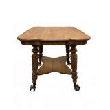 Antique Oak Lamp Table with Ball & Claw Feet