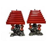 Pair 1955 Silvestri Bros Chalk Table Lamps