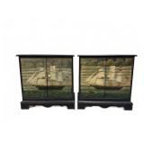 Pair Modern Painted Nautical Side Stands