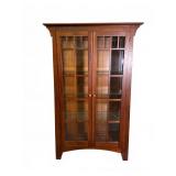 Ethan Allen Mission Style Lighted Bookcase
