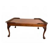 Mahogany Carved Coffee Table with Tray Top