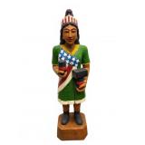 Carved Wooden Cigar Indian Figure