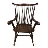 Vintage Windsor Chair with Turned Arms & Legs