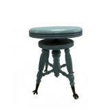 Hand Painted Antique Swivel Organ Stool