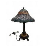 Stained Glass Table Lamp with Brass Finish