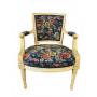 French Style Carved Tapestry Armchair