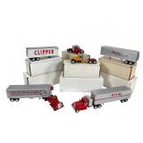 DeHaines DMC Tractor Trailers, 4 with Boxes